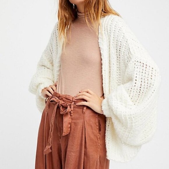 NWT Free People Chamomile Knit Cardigan Ivory S - Picture 2 of 16